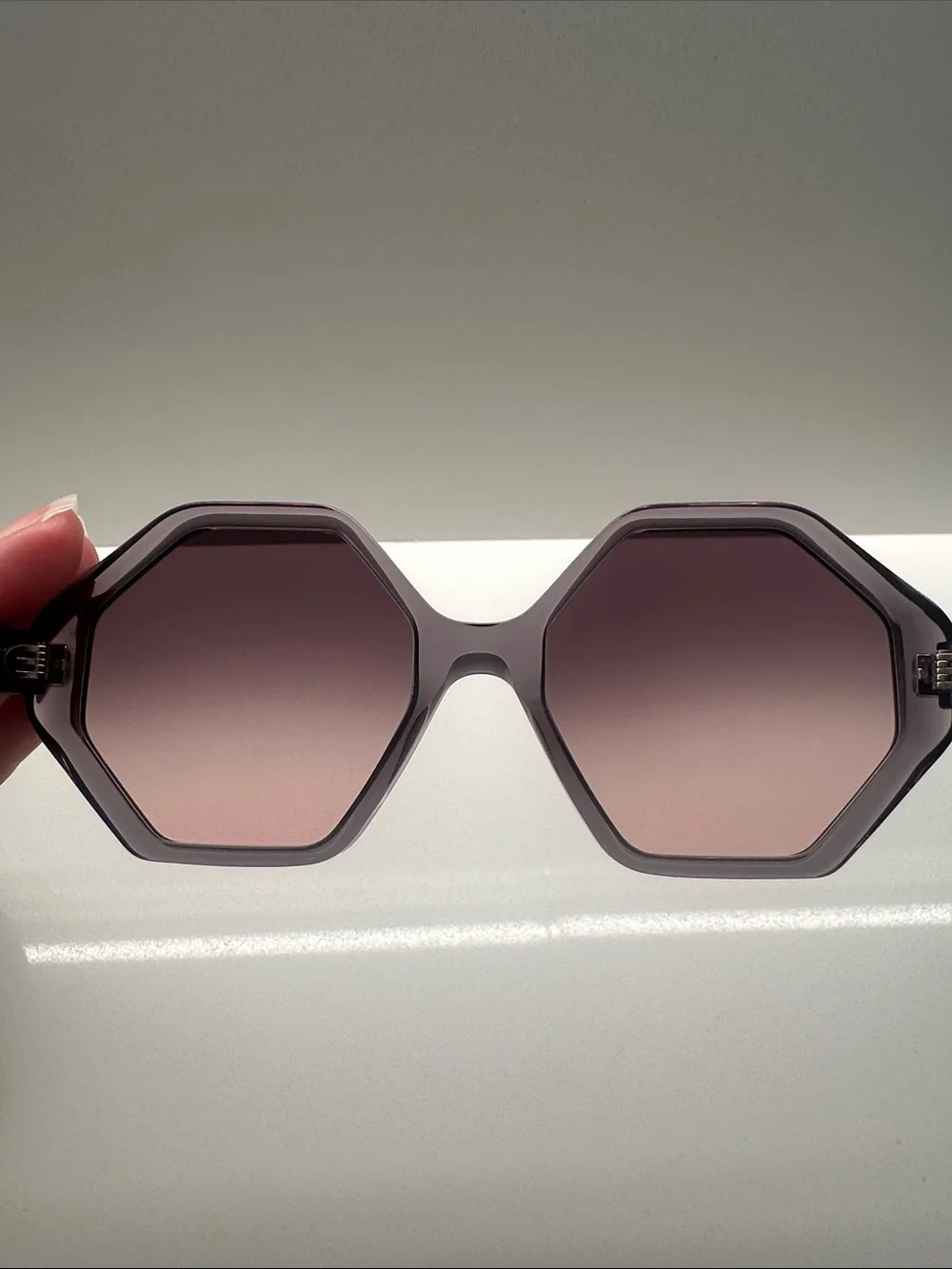 Salvatore Ferragamo Gradient Grey Geometric Sunglasses